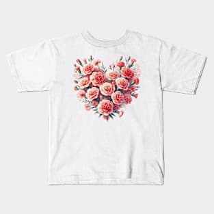 Heart Shaped Flowers Kids T-Shirt